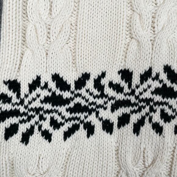 80s Vintage Cable Knit Ski Sweater Short Sleeve Floral Retro - Size S - Picture 5 of 7